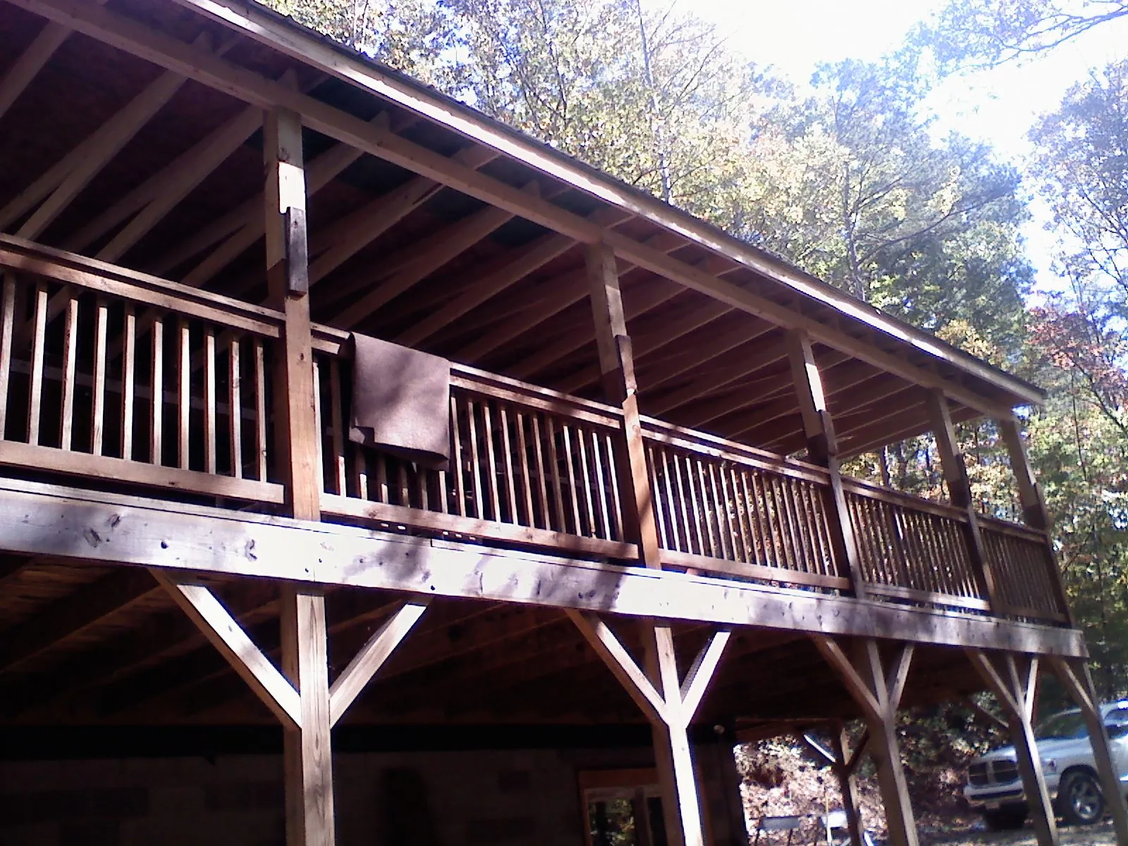 Timber framing under a new elevated porch and deck — Roof Leak Repair in Daphne by Roofing Brothers